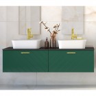 Besco Floo szafka podumywalkowa 60 cm zielona uchwyt złoty lewa SUF-654-ZZL