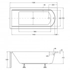 Besco Shea wanna prostokątna 160x70 cm biała WAS-160-PK