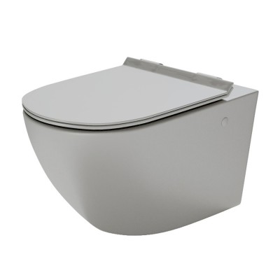 Massi Decos miska WC wisząca Rimless z deską wolnoopadającą szary mat MSM-3673RIMSLIM-MG