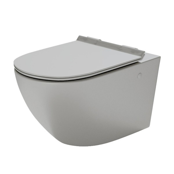 Massi Decos miska WC wisząca Rimless z deską wolnoopadającą szary mat MSM-3673RIMSLIM-MG