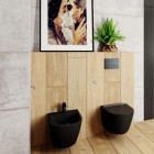 Massi Decos miska WC wisząca Rimless z deską wolnoopadającą czarny mat MSM-3673RIMSLIM-MB