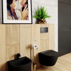 Massi Decos miska WC wisząca Rimless z deską wolnoopadającą czarny mat MSM-3673RIMSLIM-MB