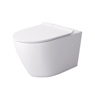 Massi Decos miska WC wisząca Rimless z deską wolnoopadającą Slim biała MSM-3673RIMSLIM