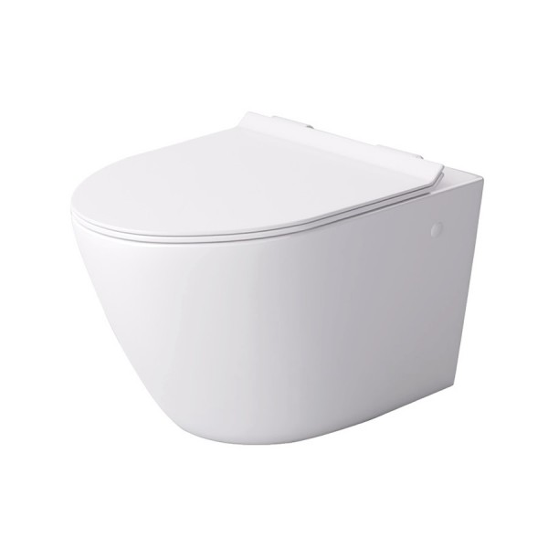 Massi Decos Mini miska WC wisząca Rimless z deską wolnoopadającą Slim biała MSM-0003SLIM