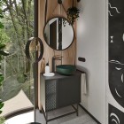 Massi Molis umywalka nablatowa okrągła 38 cm zielony mat MSU-0013-GR