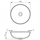 Massi Molis umywalka nablatowa okrągła 38 cm czarny mat MSU-0013-MB