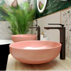 Massi Molis umywalka nablatowa okrągła 38 cm różowa MSU-0013-MS