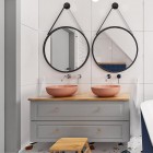 Massi Molis umywalka nablatowa okrągła 38 cm różowa MSU-0013-MS