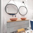 Massi Molis umywalka nablatowa okrągła 38 cm różowa MSU-0013-MS