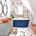 Massi Molis umywalka nablatowa okrągła 38 cm różowa MSU-0013-MS