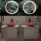 Massi Molis umywalka nablatowa okrągła 38 cm różowa MSU-0013-MS