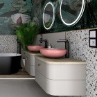 Massi Molis umywalka nablatowa okrągła 38 cm różowa MSU-0013-MS