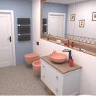 Massi Molis umywalka nablatowa okrągła 38 cm różowa MSU-0013-MS