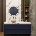 Massi Molis umywalka nablatowa okrągła 38 cm beżowa mat MSU-0013-YA