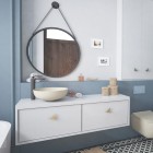 Massi Molis umywalka nablatowa okrągła 38 cm beżowa mat MSU-0013-YA