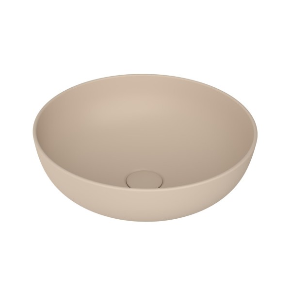 Massi Molis umywalka nablatowa okrągła 38 cm beżowa mat MSU-0013-YA