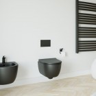 Massi Molis miska WC wisząca Rimless z deską wolnoopadającą Slim czarny MSM-0013RIMSLIM-MB