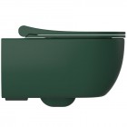 Massi Molis miska WC wisząca Rimless z deską wolnoopadającą Slim zielony półmat MSM-0013RIMSLIM-GR