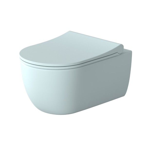 Massi Molis miska WC wisząca Rimless z deską wolnoopadającą Slim niebieski półmat MSM-0013RIMSLIM-IB