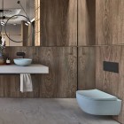 Massi Molis miska WC wisząca Rimless z deską wolnoopadającą Slim niebieski półmat MSM-0013RIMSLIM-IB