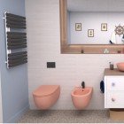 Massi Molis miska WC wisząca Rimless z deską wolnoopadającą Slim różowy półmat MSM-0013RIMSLIM-MS