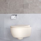 Massi Molis miska WC wisząca Rimless z deską wolnoopadającą Slim beżowy półmat MSM-0013RIMSLIM-YA