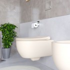 Massi Molis miska WC wisząca Rimless z deską wolnoopadającą Slim beżowy półmat MSM-0013RIMSLIM-YA