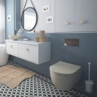 Massi Molis miska WC wisząca Rimless z deską wolnoopadającą Slim beżowy półmat MSM-0013RIMSLIM-YA