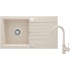 Deante Zorba Komplet zlewozmywak granitowy 1-komorowy z ociekaczem + bateria zlewozmywakowa stojąca