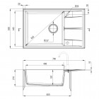 Deante Eridan zlewozmywak granitowy 78x50 cm odwracalny alabaster ZQE A11B