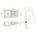 Deante Zorba zlewozmywak granitowy 76x44 cm obracalny z baterią stojącą antracyt ZQZVT113