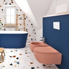 Massi Molis bidet wiszący różowy półmat MSB-0013-MS