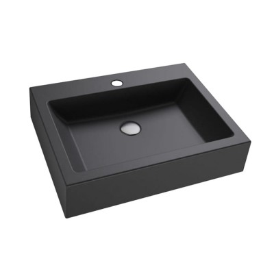Massi Singur umywalka nablatowa 50x43 cm czarny mat MSU-2610-CM