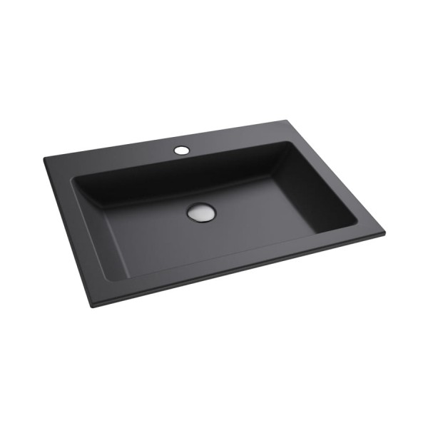 Massi Singur umywalka wpuszczana w blat 60x43 cm czarny mat MSU-2610-CMW