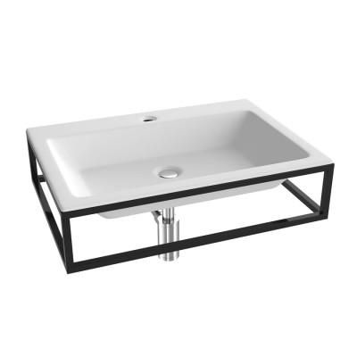 Massi Singur zestaw 3w1 umywalka 60x43 cm biała z konsolą i syfonem MSZ-7-B