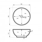 Massi Malo umywalka nablatowa okrągła 38 cm biała MSU-5604