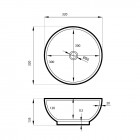 Massi Malo umywalka nablatowa okrągła 32 cm biała MSU-5601-MB