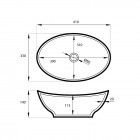 Massi Oval umywalka nablatowa 41x33 cm biała MSU-5060B