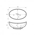 Massi Otylia umywalka nablatowa 59x39 cm biała MSU-5062B