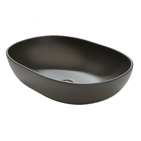 Massi Doti umywalka nablatowa 60x43 cm czarny mat MSU-5105A-MB