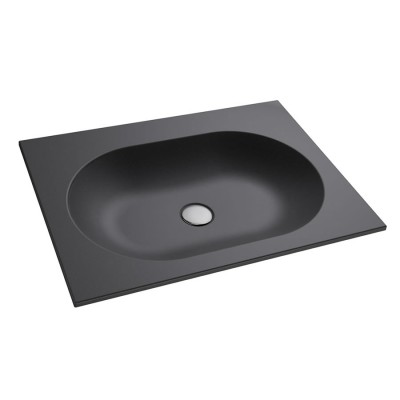 Massi Raja umywalka wpuszczana w blat 50x40 cm czarny mat MSU-0705-CM