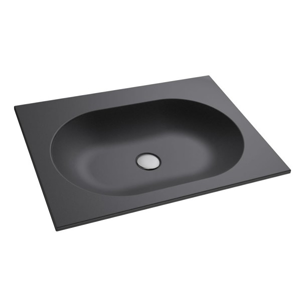 Massi Raja umywalka wpuszczana w blat 50x40 cm czarny mat MSU-0705-CM