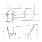 Massi Bellis wanna wolnostojąca 150x75 cm z przelewem MSWA-6522150P