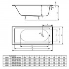 Massi Elega Slim wanna prostokątna 140x70 cm biała MSWT-EL-00314070
