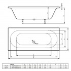 Massi Ember wanna prostokątna 170x75 cm biała MSWT-EM-001170