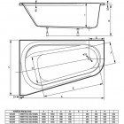 Massi Kugeza wanna asymetryczna 145x95 cm lewa biała MSWT-KU-00214595L