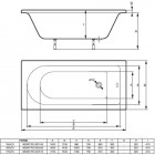 Massi Perso wanna prostokątna 150x70 cm biała MSWT-PE-001150