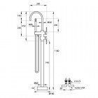 Massi Venice bateria wannowa wolnostojąca chrom MSBW-F003