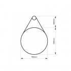 Massi Valo lustro okrągłe 70 cm czarny mat MSL-VA-700B