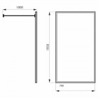 Massi Walk IN ścianka wolnostojąca Walk-in 70 cm MSKP-FA1020-70